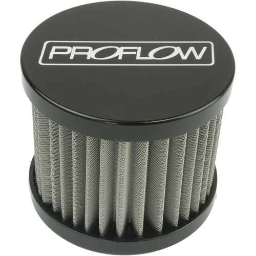 Proflow Oil Breather Filter Billet -08AN Female Thread, 60x50mm, Black