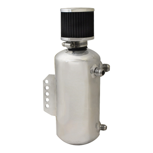 Proflow Oil Breather Catch Tank 2L w/AN Hose Ends & Breather, Polished
