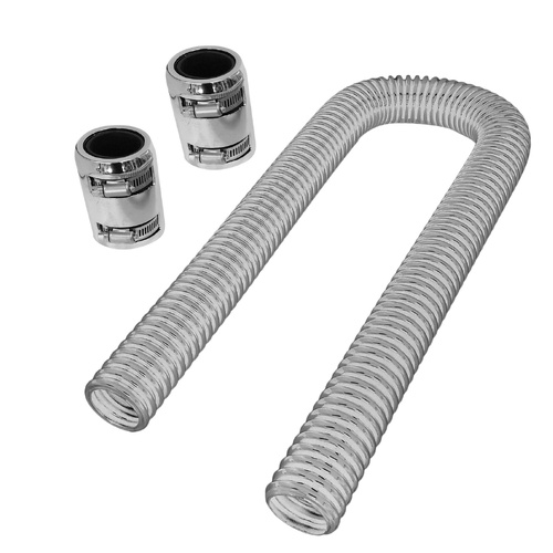 Proflow Radiator Hose Flexible, Stainless Steel Chrome Kit, 48in. Length, 34/38mm Adaptors