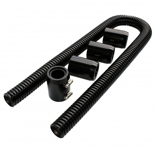 Proflow Radiator Hose Flexible, Stainless Steel Black Kit, 48in. Length, 34/38mm Adaptors