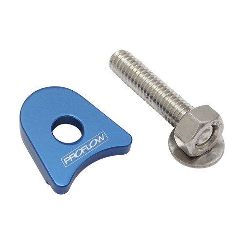 Proflow Distributor Hold-Down Clamp, Billet Aluminium, Blue, Stud Mount, SB For Ford, Each