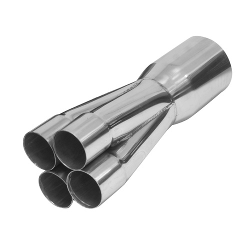 Proflow Exhaust Collector, Merge, 304 Stainless Steel, Slip On, 12in. x 1-3/4in. Primary To 3-1/2in.