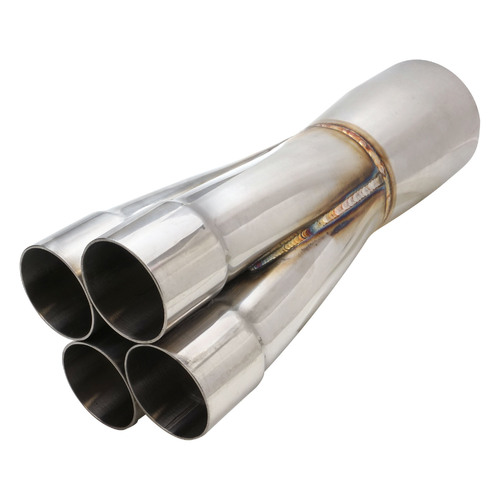 Proflow Exhaust Collector, Merge, 304 Stainless Steel, Slip On, 12in. x 1-7/8in. Primary To 3-1/2in.