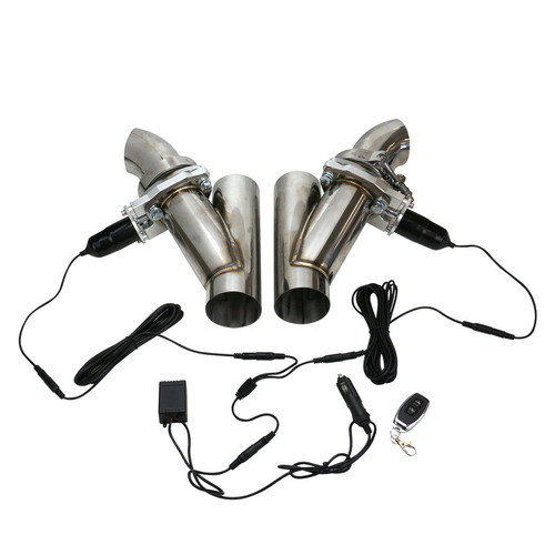 Proflow Dual Exhaust Cutouts, Electric, Aluminium, Bolt On, 2.5 in. Diameter, Stainless Steel Tubing, Kit