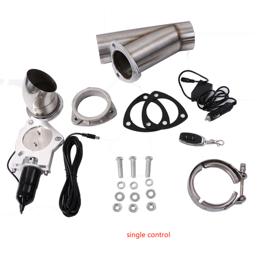 Proflow Single Exhaust Cutouts, Electric, Aluminium, Bolt On, 2,5 in. Diameter, Stainless Steel Tubing, Kit