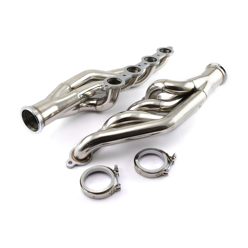 Proflow Exhaust Stainless Steel Turbo Headers Chev SBC 1 7/8in. Primary, Turbo V Band Flange Front Mount, V Bands Included