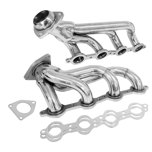 Proflow LS Exhaust Headers, Tight-Fit 1-5/8'' Block Huggers, Chevrolet Holden LS1 LS2 Rear Outlet, Stainless Steel, Set 