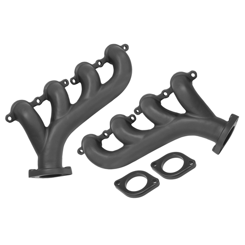 Proflow Exhaust Manifolds, High Silicon Ductile Iron, Black Casting, Chev For Holden, LS Series Engines, Set