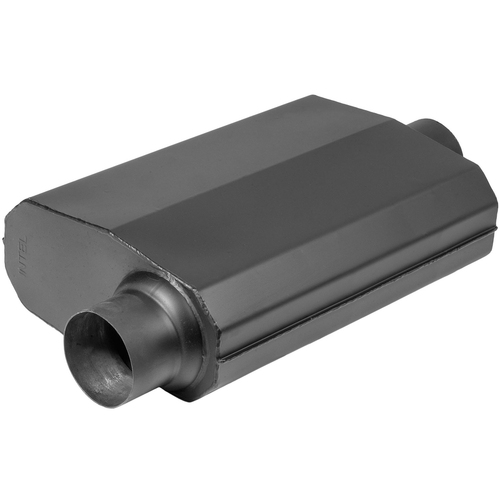 Proflow Muffler, Black Flow Chamber 2-1/4in. Side Inlet To 2-1/4in. Centre Outlet