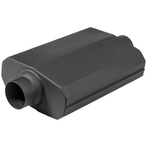 Proflow Muffler, Black Flow Chamber 3in. Centre Inlet To 3in. Centre Outlet