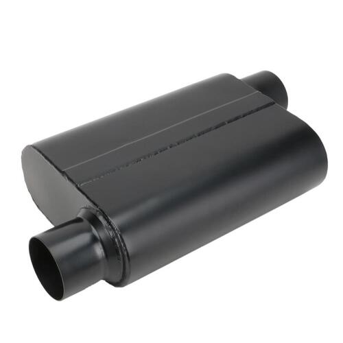 Proflow Muffler, 2.25 in, Black Compact  Flow Chamber II, Side Inlet To 2.25 in. Side Outlet, 9.75" x 13" x 4" body, Each