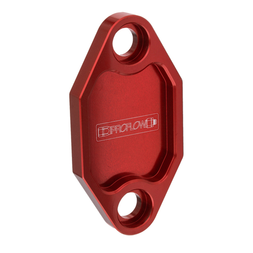 Proflow Fuel Pump Block-Off Plate, Aluminium, Red Anodised, For Holden 253 308, Each