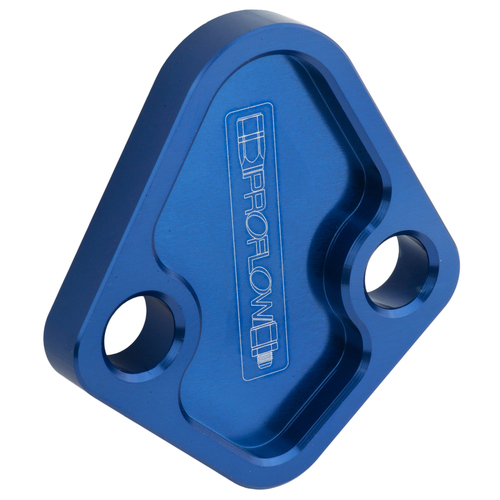 Proflow Fuel Pump Block-Off Plate, Aluminium, Blue Anodised, BB Chev, For Ford Windsor, Each
