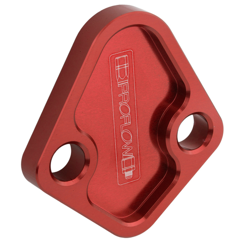 Proflow Fuel Pump Block-Off Plate, Aluminium, Red Anodised, BB Chev, For Ford Windsor, Each