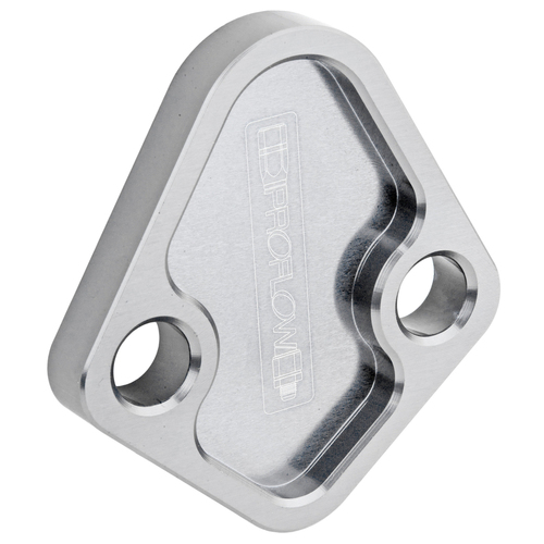 Proflow Fuel Pump Block-Off Plate, Aluminium, Silver Anodised, BB Chev, For Ford Windsor, Each