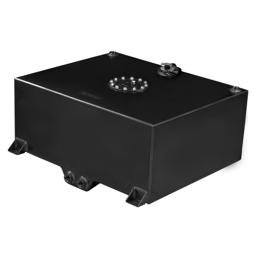 Proflow Fuel Cell, Tank, Sumped, 15Gal (57L), Aluminium, Black 510 x 460 x 260mm, With Sender Two -10 AN Female Outlets
