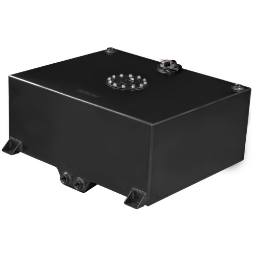 Proflow Fuel Cell, Tank, Sumped, 20Gal (76L), Aluminium, Black 620 x 510 x 260mm, With Sender Two -10 AN Female Outlets