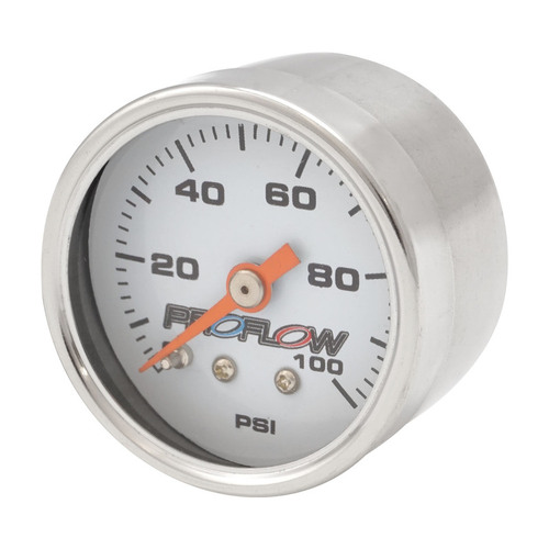 Proflow Fuel Pressure Gauge 0-100PSI Stainless body/White Face