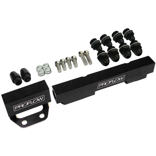 Proflow Fuel Rails Kit, Billet Aluminium, Black Anodised, For Mazda Rotary Series 4&5