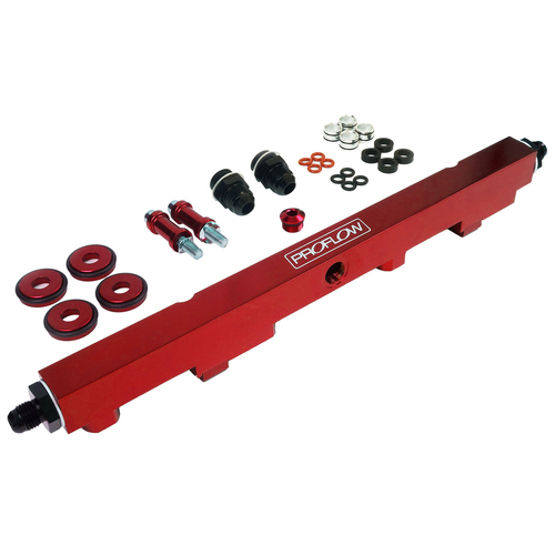 Proflow Fuel Rails Kit, Billet Aluminium, Anodised Red, For Nissan SR20