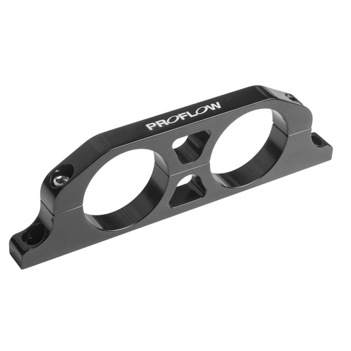 Proflow Fuel Filter Brackets, Dual 50mm hole, Aluminium, Black Anodised