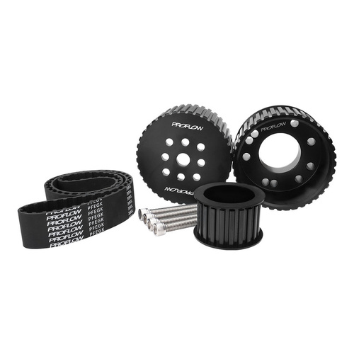 Proflow Gilmer Belt Drive Kit, For SB Ford 289/302/351 Windsor, Billet Aluminium, Black Anodised