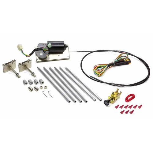 Proflow Universal Hot Rod Windscreen Wiper Set, Remote 2 speed, Cable Driven Self Park, Kit 