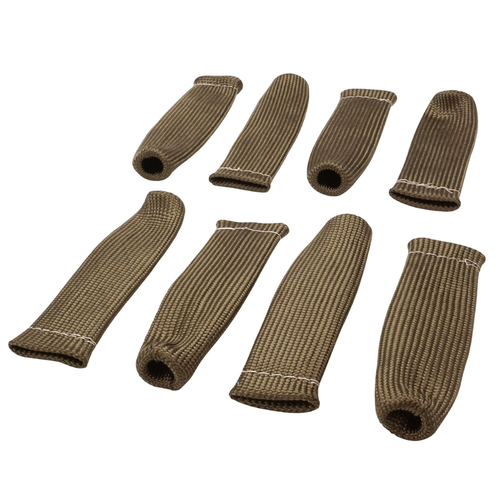 Proflow Spark Plug Boot Heat Shields, Lava Rock, 640C, Natural, 1 in. i.d., 6 in Length, Set of 8