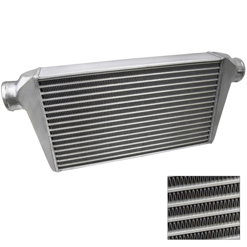 Proflow Intercooler Aluminium Universal Tube & Fin 500 x 300 x 76mm 3in. Outlets, Natural