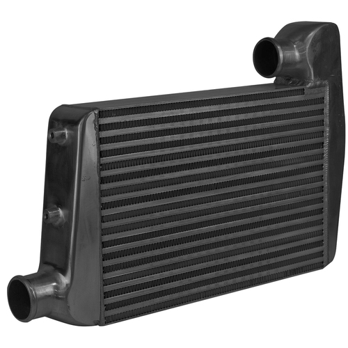 Proflow Intercooler Aluminium Black, For Ford BA BF 450 x 300 x 76mm 2.5in. inlet / outlet pipe