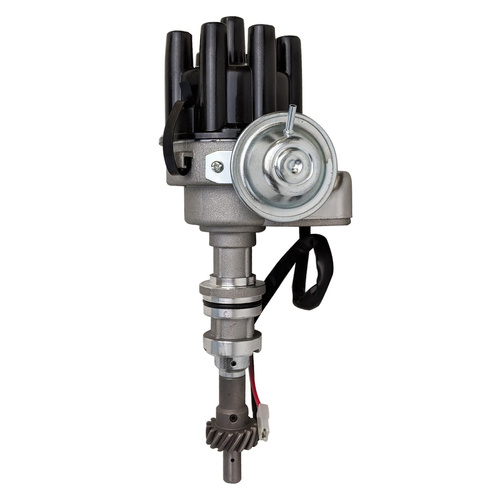 Proflow Distributor, HEI Street Series, Vacuum Advance, Bosch Style Black Cap, For Ford 302 351 Cleveland Late Block Small 12.5mm Shaft