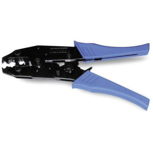 Proflow Wire Ignition Lead Crimping Tool, Steel, Cushion Handle, Adjustable Ratchet Mechanism, Removable Crimping/Stripping Jaw