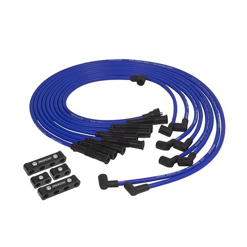 Proflow Spark Plug Pro Lead Wires Set, 10mm, Blue Black Boots, Straight Boots, Universal, V8 with Separator Set