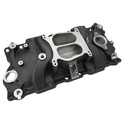 Proflow Intake Manifold, AirDual , Aluminium, Black Square/Spread Bore, For Chevrolet, Small Block