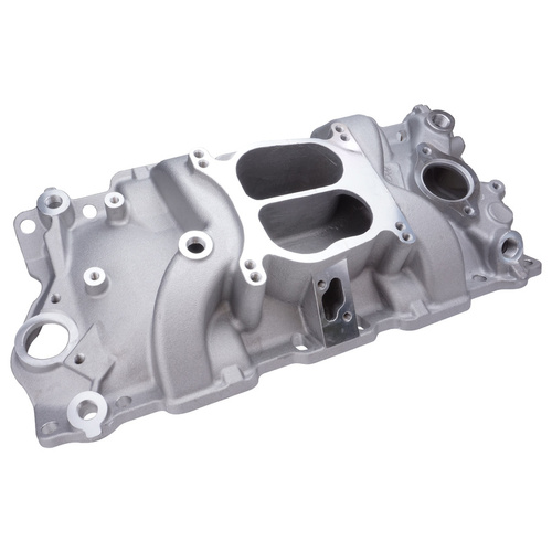 Proflow Intake Manifold, AirDual , Aluminium, Natural, Square/Spread Bore, For Chevrolet, Small Block