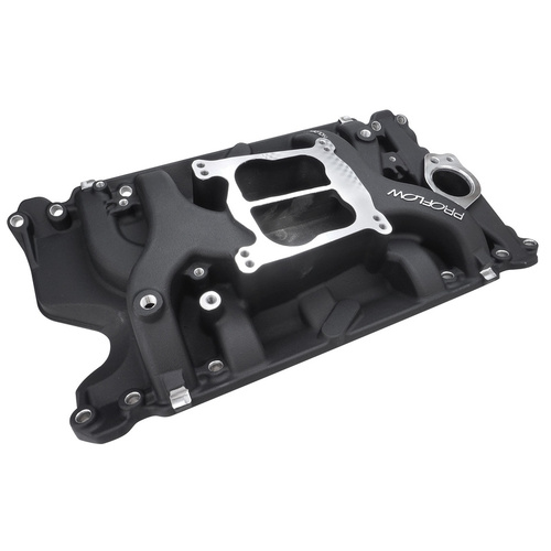 Proflow Intake Manifold, AirDual, Aluminium, Black Square/Spread Bore, For Holden, Commodore V8, 253, 308, Each