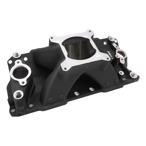 Proflow Intake Manifold, SuperMax, Single Plane, Aluminium, Black, Square Bore, SB Chev