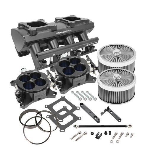 Proflow SuperMax Intake Manifold Kit, Tunnel Ram, For Holden Commodore LS3/L92, EFI 4150, Fabricated Silver, Kit
