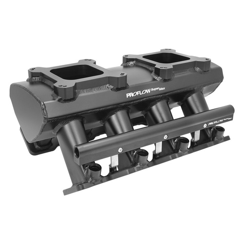 Proflow SuperMax Intake Manifold, Tunnel Ram, For Holden Commodore LS7, EFI 4150, Fabricated Black, W/Fuel Rails