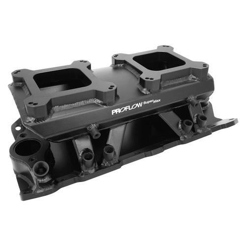 Proflow SuperMax T, EFI Intake Manifold with Fuel Rails ,Tunnel Ram ,Fabricated Black, Quad 4150 EFI Throttle Body SB Chev,Each