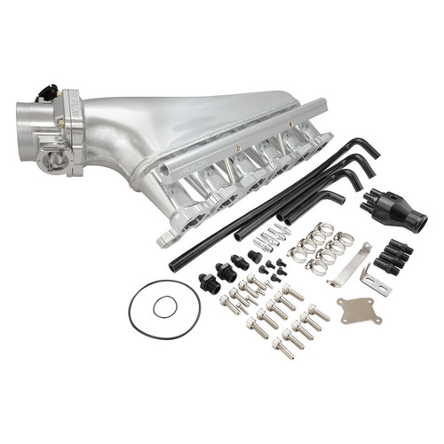 Proflow Intake Manifold Kit, Fabricated Aluminium, Polished, For Nissan RB26 Inlet Plenum, 90mm Throttle Body, Fuel Rail