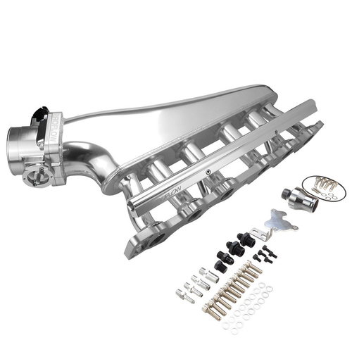 Proflow Intake Manifold Kit, Fabricated Aluminium, Polished, For Nissan, Commodore RB30, Inlet Plenum, 90mm Throttle Body, Fuel Rail Kit