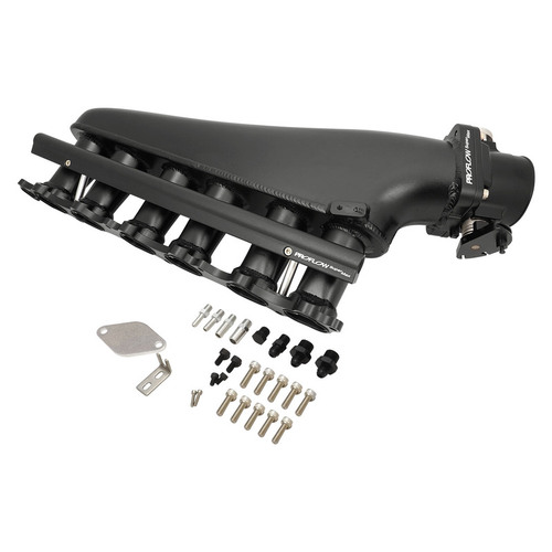 Proflow Intake Manifold Kit, Fabricated Aluminium, For Toyota 2JZGTE Turbo non VVTI Turbo, Black, Inlet Plenum, 90mm Throttle Body, Fuel Rail Kit