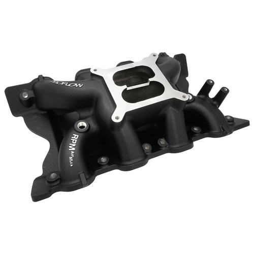 Proflow Intake Manifold, AirMax, Black Coated, Ford 302, 351 Cleveland, Dual Plane, Aluminium, Square Bore, Each