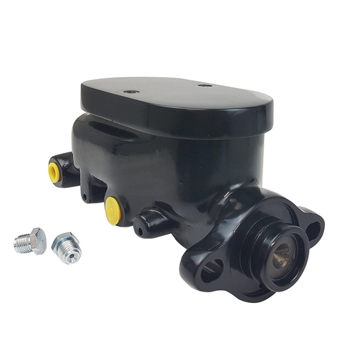 Proflow Master Cylinder, Flat Top Aluminium, Black, 1.125 in. Bore, Dual Bowl, Ports Both side, Each