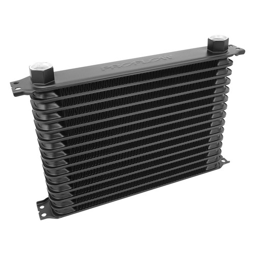 Proflow Oil Cooler, Ultra Pro Aluminium Black, 15-Row, 340mm x 210mm x 50mm Female AN10 lnlet/Outlet