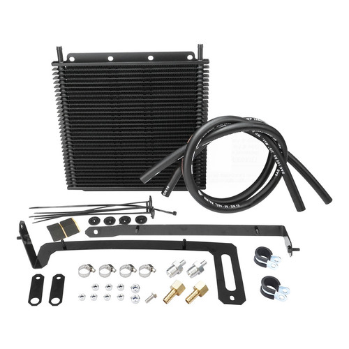 Proflow Transmission Oil Cooler Kit, For Ford Falcon BA, 280 x 255 x 19mm, 3/8'' Barb, Black Powdercoated