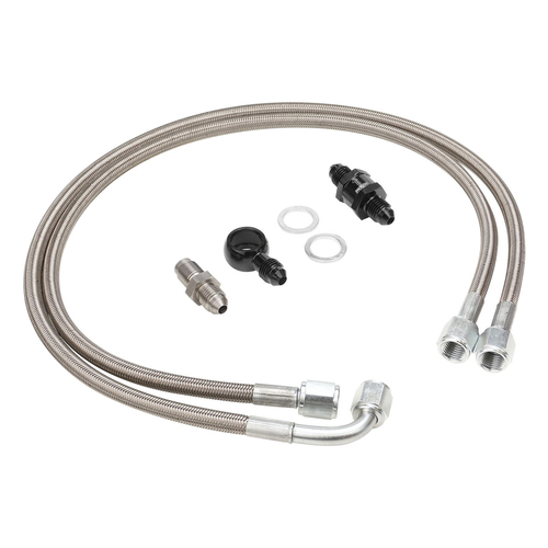 Proflow Turbo Oil Feed Stainless Braided Line Kit, 30 Micron Filter, For Ford Falcon Barra BA-BF, XR6 Turbo