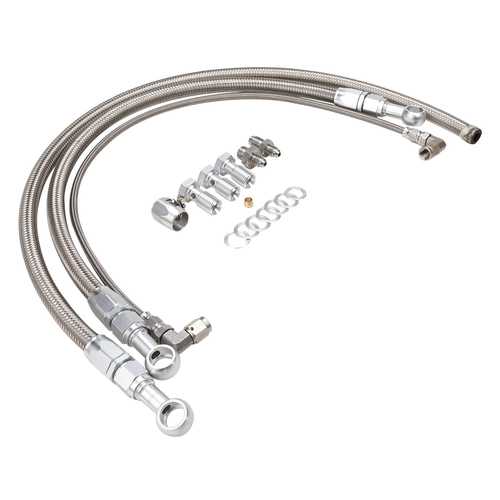 Proflow Turbo Oil & Water Line Feed Kit, Stainless Braided Hose, For Nissan & Holden RB20, RB25, RB30
