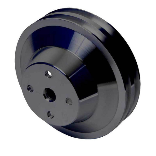 Proflow Pulley, V-Belt Water Pump BB Chev 396-454 Long Water Pump 2-Groove, Black Aluminium